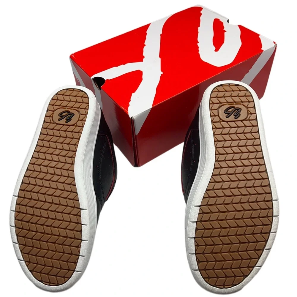 ES ACCEL OG retro black and red all leather chunky skateboarding shoes - Picture 2 of 11